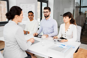 Image showing recruiters having job interview with employee