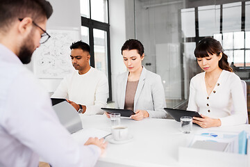 Image showing recruiters having job interview with employee