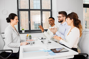 Image showing recruiters having job interview with employee