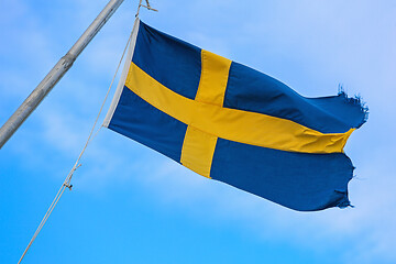 Image showing Swedish Flag Flying