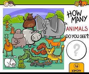 Image showing count animals game for kids