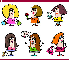 Image showing woman cartoon characters set