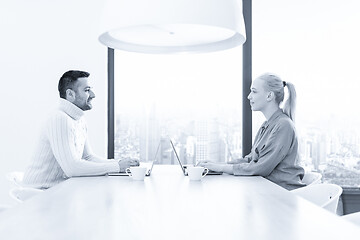 Image showing Startup Business Team At A Meeting at modern office building