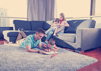 Image showing young couple spending time with kids