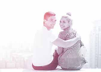 Image showing couple enjoying morning coffee