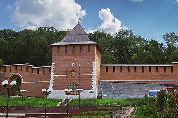 Image showing Restored tower of Nizhny Novgorod Kremlin in Russia