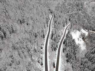 Image showing Black Forest winter scenery aerial view Germany