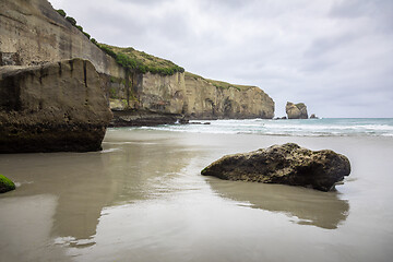 Image showing Tunnel Beach New Zealand