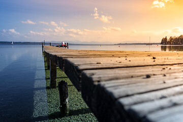 Image showing wooden jetty Starnberg lake