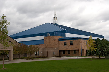 Image showing city oshawa building with blue roof