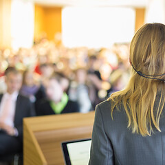 Image showing Speaker at Business Conference and Presentation.