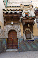 Image showing Old door and window in Fes, Morocco