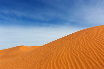 Image showing Big sand dunes in desert