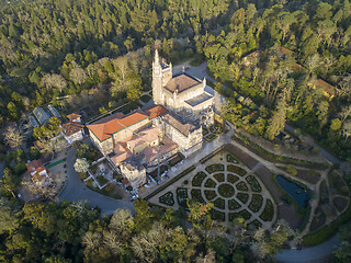 Image showing Aerial view on palace of Bussaco