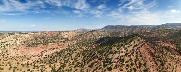 Image showing Mountains with argan trees in Morocco