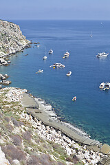 Image showing San Domino island, Italy: scenic view of tipycal rocky coastline