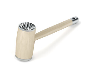 Image showing Wooden meat hammer