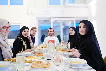 Image showing muslim family having a Ramadan feast