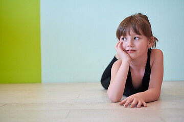 Image showing girl having fun and dancing wearing mothers jewelry