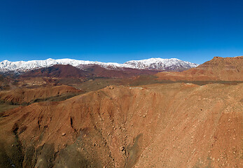 Image showing Aerial view of Atlas Mountains in Morocco