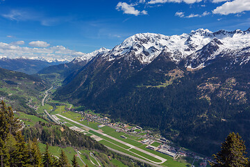 Image showing Small airport among highest mountains