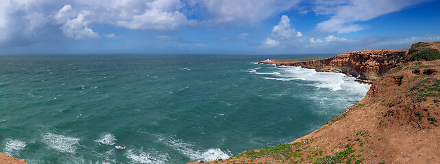 Image showing Ocean waves and rocks on Atlantic coast