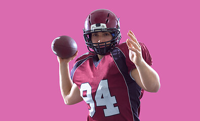 Image showing american football player throwing ball