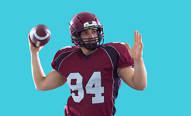 Image showing american football player throwing ball