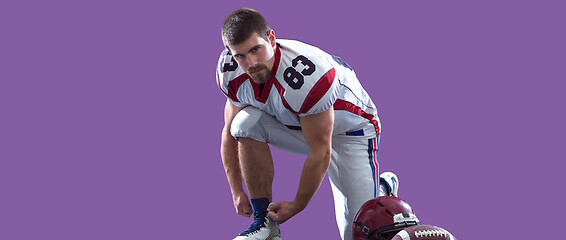 Image showing portrait of confident American football player