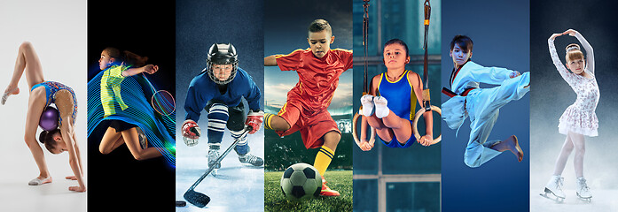 Image showing ice hockey sport players in action, business comptetition concpet, teen girls on training