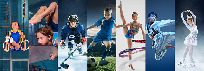 Image showing ice hockey sport players in action, business comptetition concpet, teen girls on training