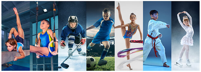 Image showing ice hockey sport players in action, business comptetition concpet, teen girls on training