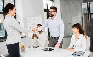 Image showing recruiters having interview with employee