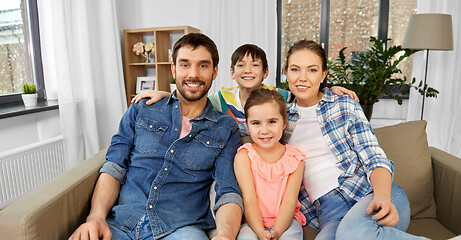 Image showing portrait of happy family at home