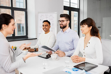 Image showing recruiters having job interview with employee