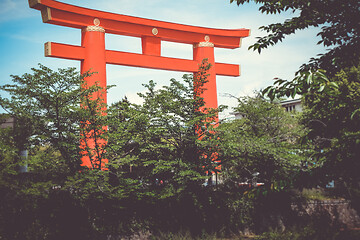 Image showing Heian Shrine torii gate, Kyoto, Japan