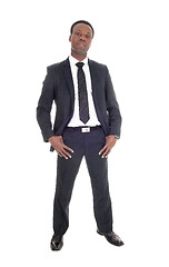 Image showing African man standing in suit and tie