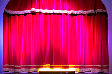 Image showing Theatre curtain on stage