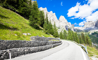 Image showing Mountain road in Dolomiti region - Italy