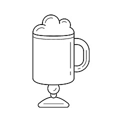 Image showing Coffee latte vector line icon.