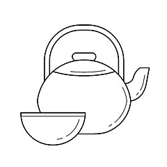Image showing Tea ceremony vector line icon.