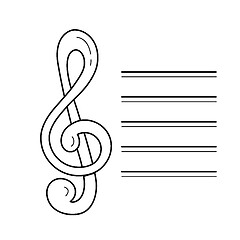 Image showing Music note vector line icon.