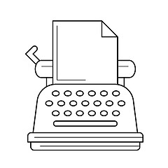 Image showing Vintage typewriter line icon.