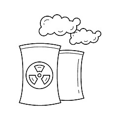 Image showing Nuclear power plant vector line icon.