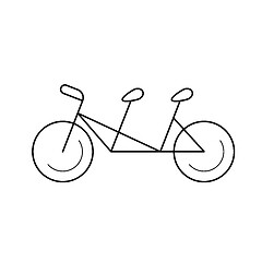 Image showing Tandem bicycle vector line icon.