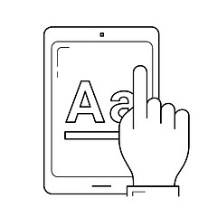 Image showing Online education app vector line icon.