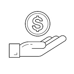 Image showing Money insurance vector line icon.
