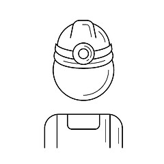 Image showing Mine worker vector line icon.