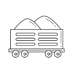 Image showing Railroad shipping vector line icon.