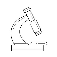 Image showing Microscope vector line icon.